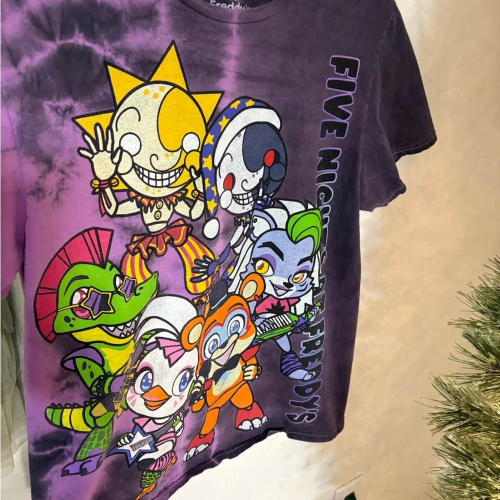 Five Nights at Freddy’s (FNAF) Women’s Graphic T-Shirt - Purple Tie-dye. - Picture 2 of 8